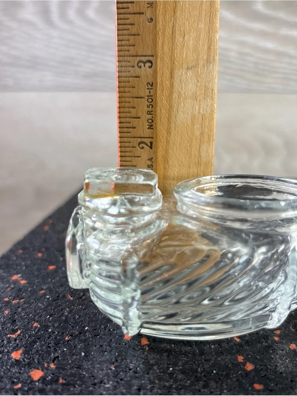 Vintage Art Deco Style Glass Bird Cage Feeder  Seed Water Bowl USA 2.75” X 1.75”